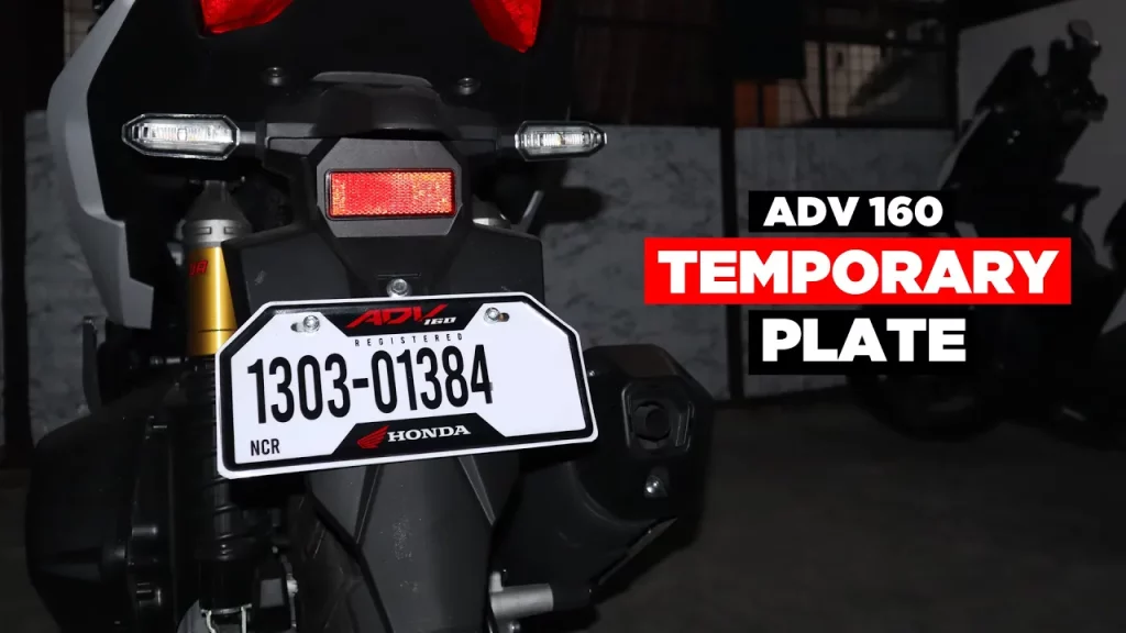 ADV 160 - Temporary Plate